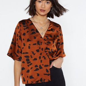 Animal Print Silk Blouse